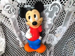 12" PLASTIC ILLCO  MICKEY MOUSE DISNEY PIGGY BANK WITH STOPPER